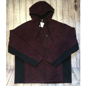 GEORGE Men Hooded Light Jacket Wine Charcoal XL